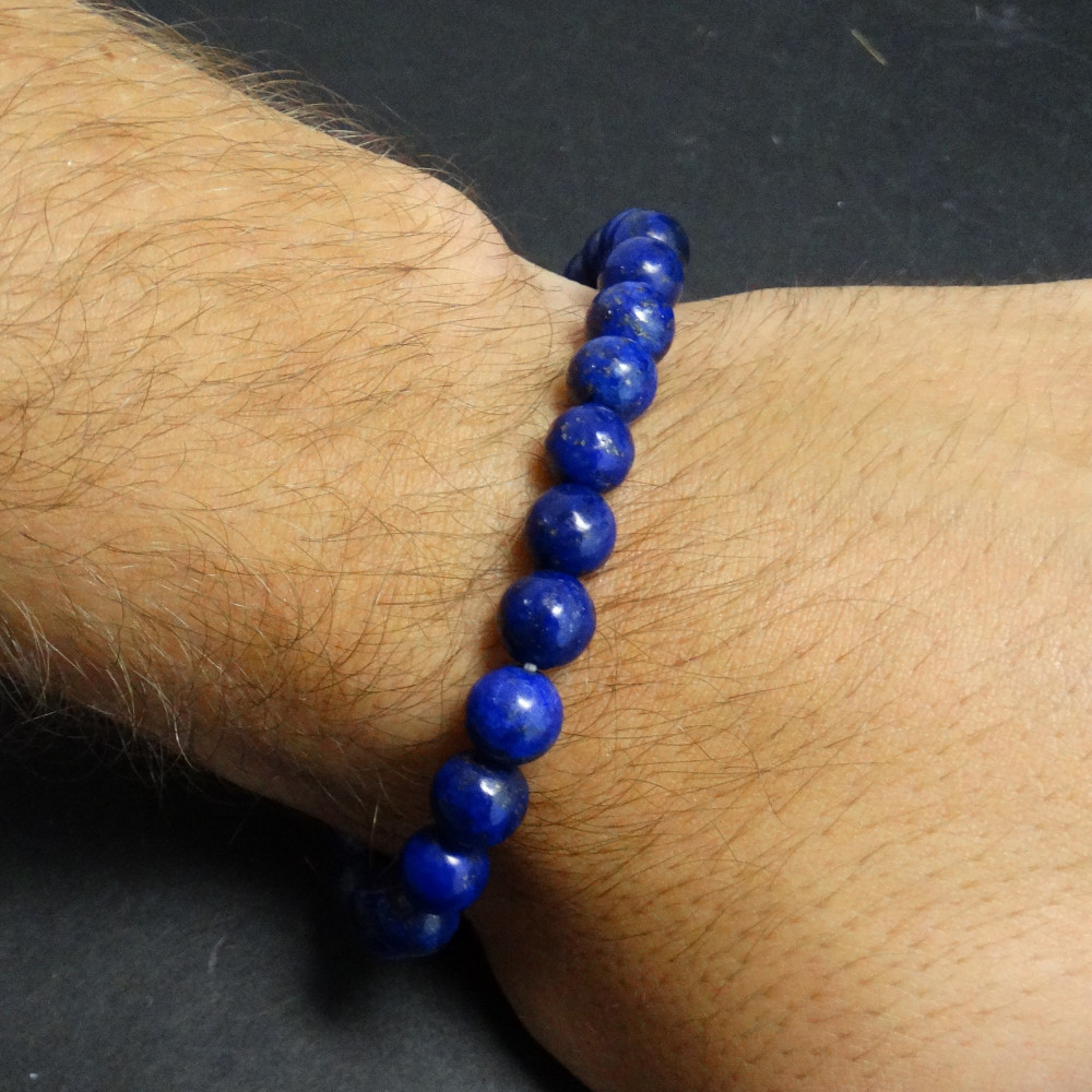 Pulsera hombre lapislázuli 8 mm - Imagen 2